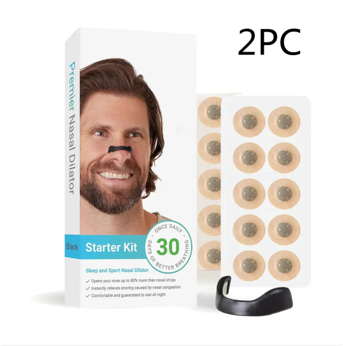 Mahya Breathe Easy Magnetic Nasal Dilator in [Black] – [1pc/2pc/3pc/4pc/30-day] anti-snoring nose vent