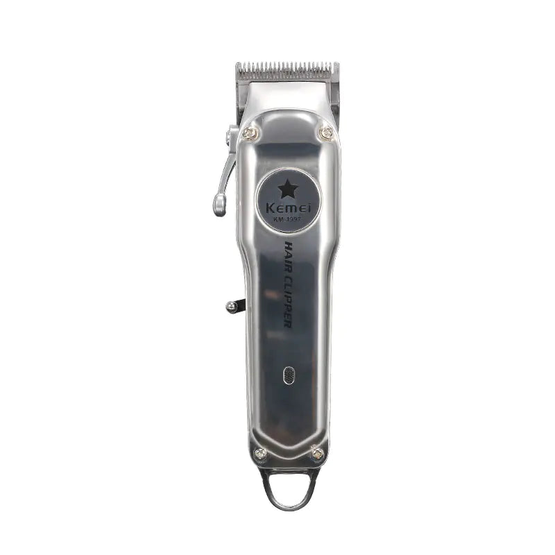 Kemei Rechargeable Electric Hair Clipper for Men in Silver – cordless trimmer with stainless steel blades