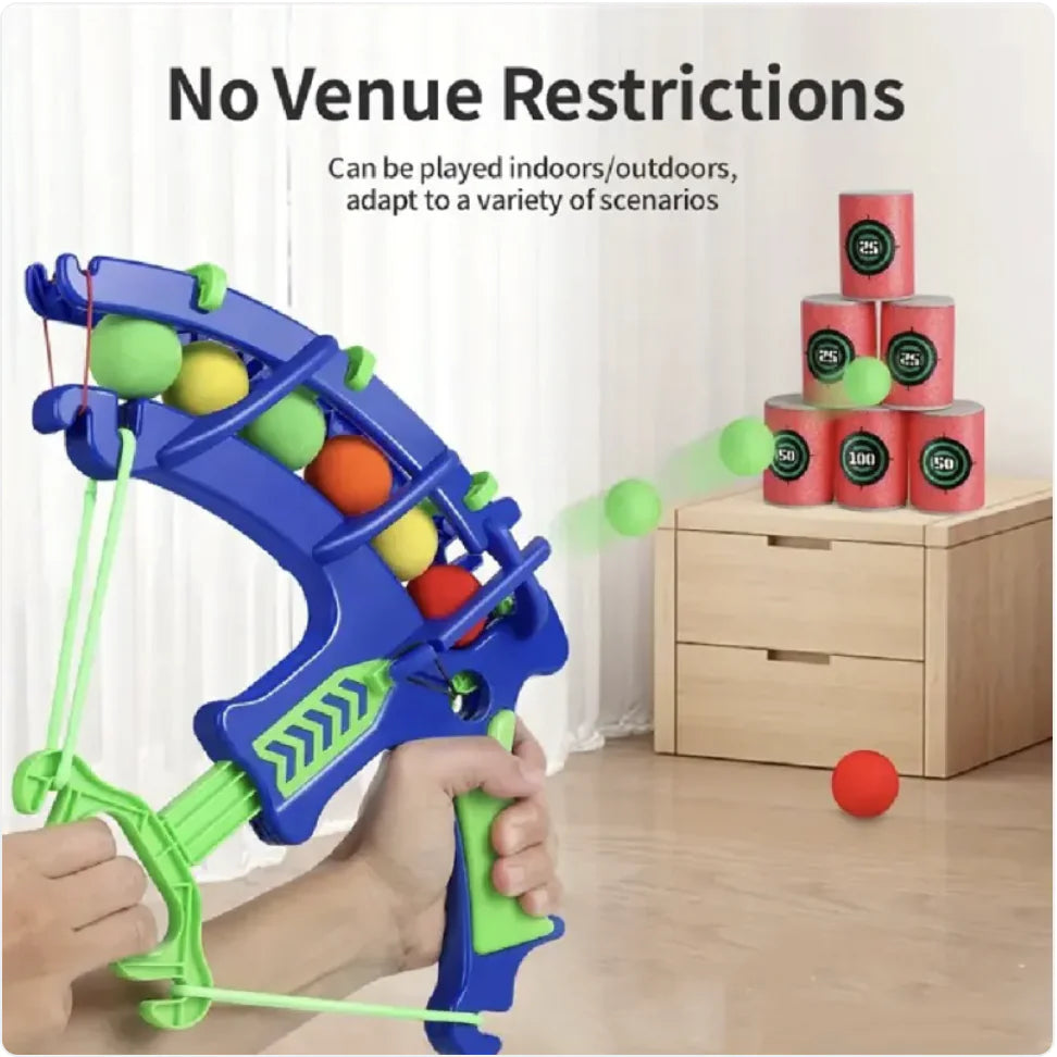 Safe soft bullet toy set for developing aim and coordination
