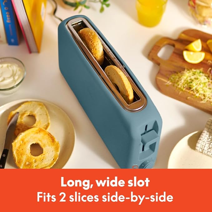 Bella Slim 2-slice toaster – 6-shade control, 900W, long slot for bagels & Texas toast, 4 colors