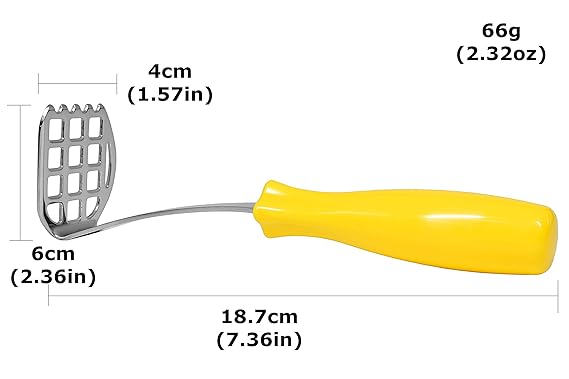 SekiCraft stainless steel compact masher – ergonomic handle, heat-resistant, perfect for potatoes & avocado
