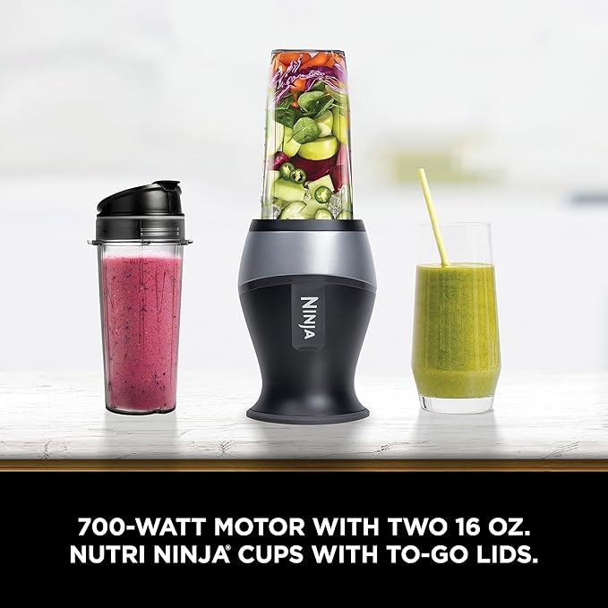 Ninja Fit 700W multi-use blender with single-serve cups – compact, BPA-free, dishwasher safe