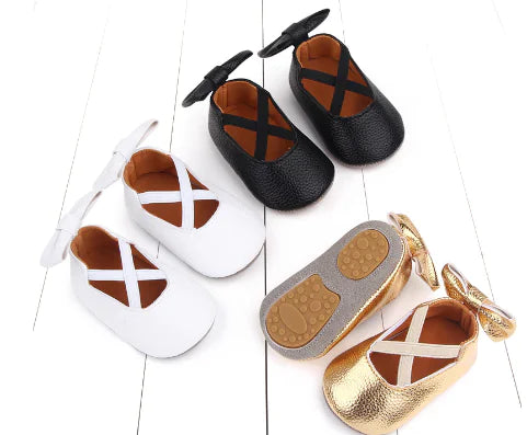 Mahya Simple Slip-On Baby Shoes in [Gold / White / Black] – lightweight toddler girls' footwear, size [11/12/13]