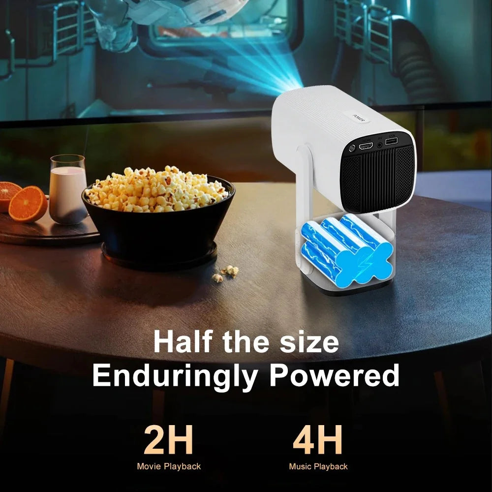 Portable 4K Android Projector with wireless connectivity