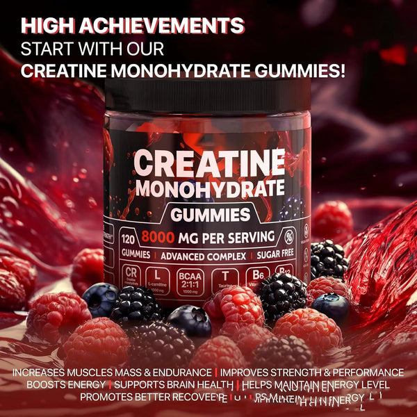Muscle Boost creatine gummies 120 pieces for energy endurance and muscle recovery