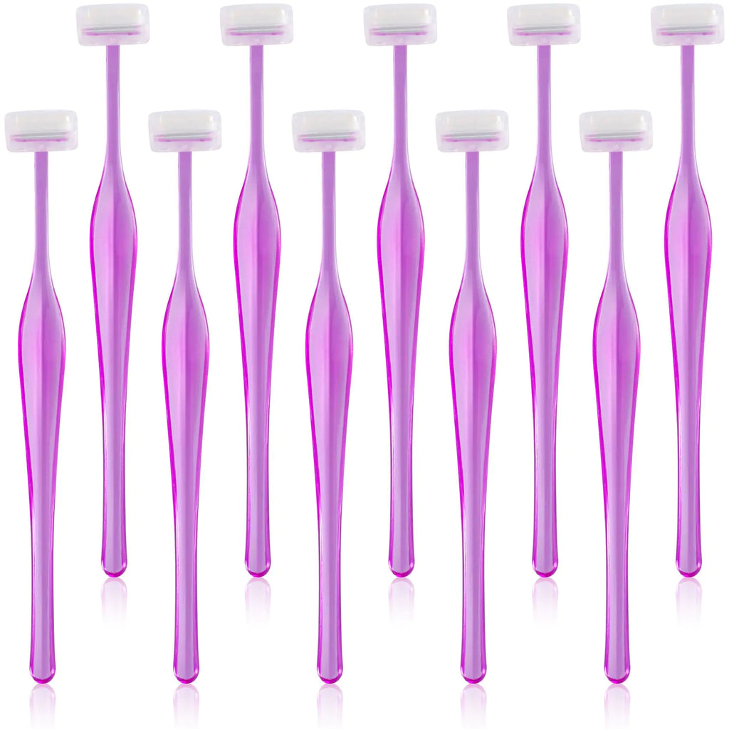 ANCIRS purple T-shape facial hair trimmer 10-pack for women eyebrow and lip hair removal