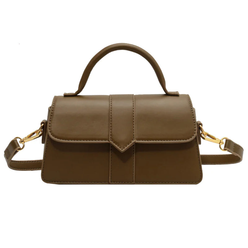 Chic commuter messenger bag for women – spacious, adjustable strap, available in brown, black, green & beige