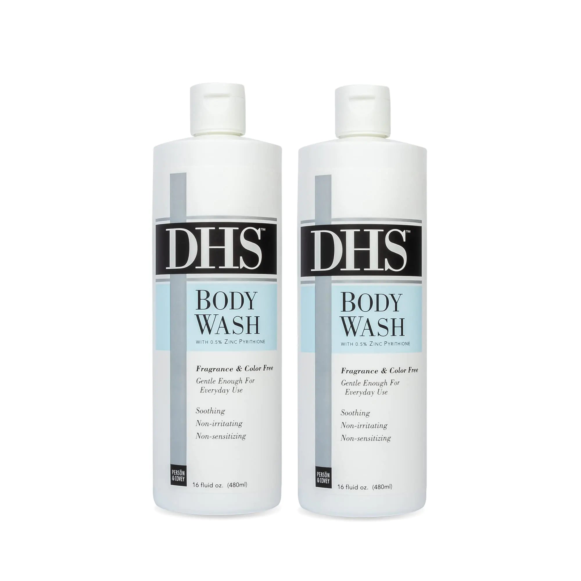 DHS hydrating body cleanser twin pack 16oz – fragrance-free, pH-balanced, eczema & sensitive skin relief