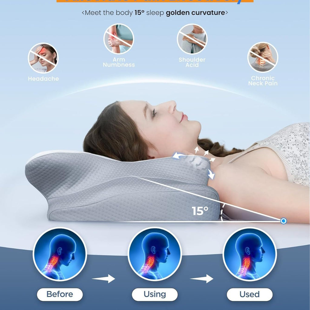 Cross-border In Stock Wholesale Butterfly Pillow Slow Rebound Special Pillow For Cervical Spine Protection Hotel Sleep Memory Foam Memory Pillow