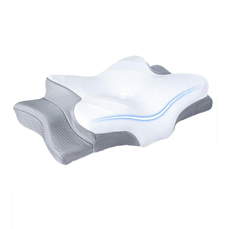 Cross-border In Stock Wholesale Butterfly Pillow Slow Rebound Special Pillow For Cervical Spine Protection Hotel Sleep Memory Foam Memory Pillow