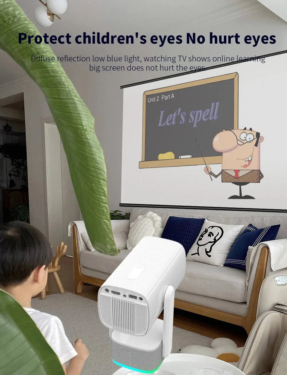 Portable 4K Android Projector with wireless connectivity