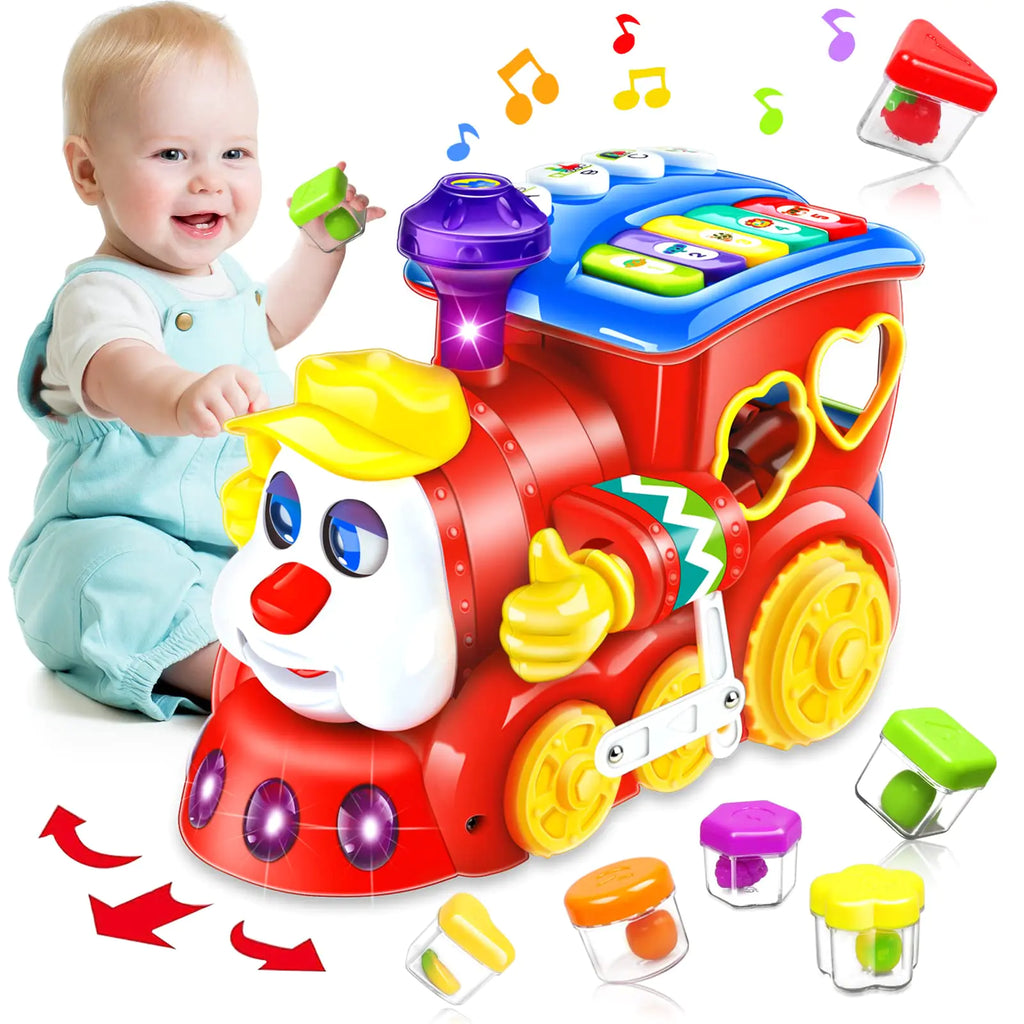 Musical learning train toy for toddlers 12-18 months – interactive educational toy with sounds