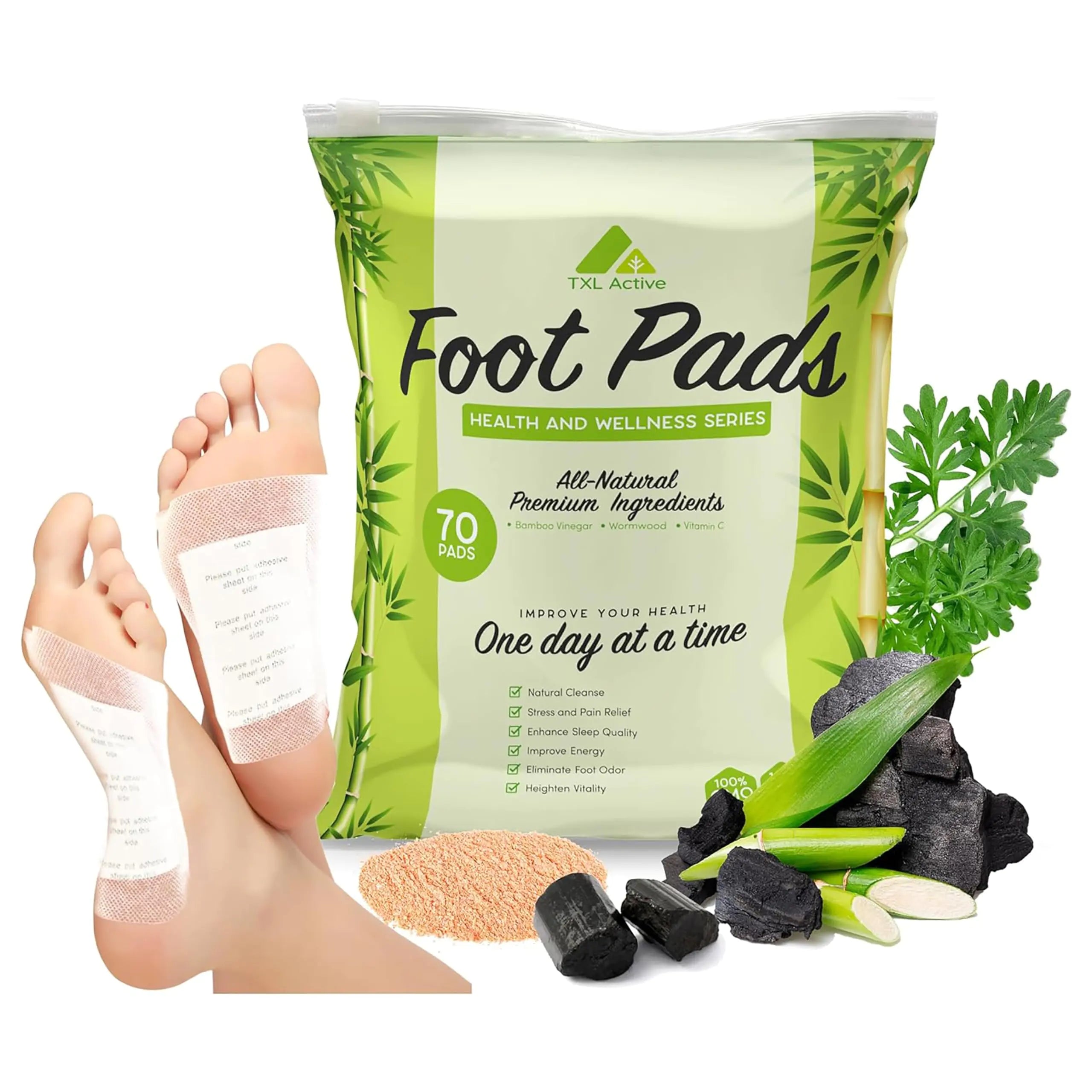 Premium all-natural foot pads 70 count pack for better sleep and relaxation