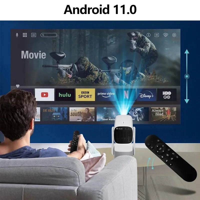 Portable 4K Android Projector with wireless connectivity