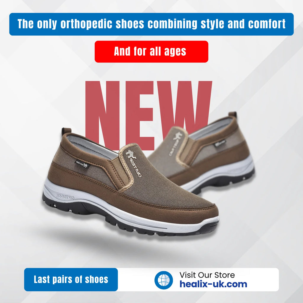 Men's flex fit orthopedic loafers – wide fit, arch support, breathable & non-slip sole