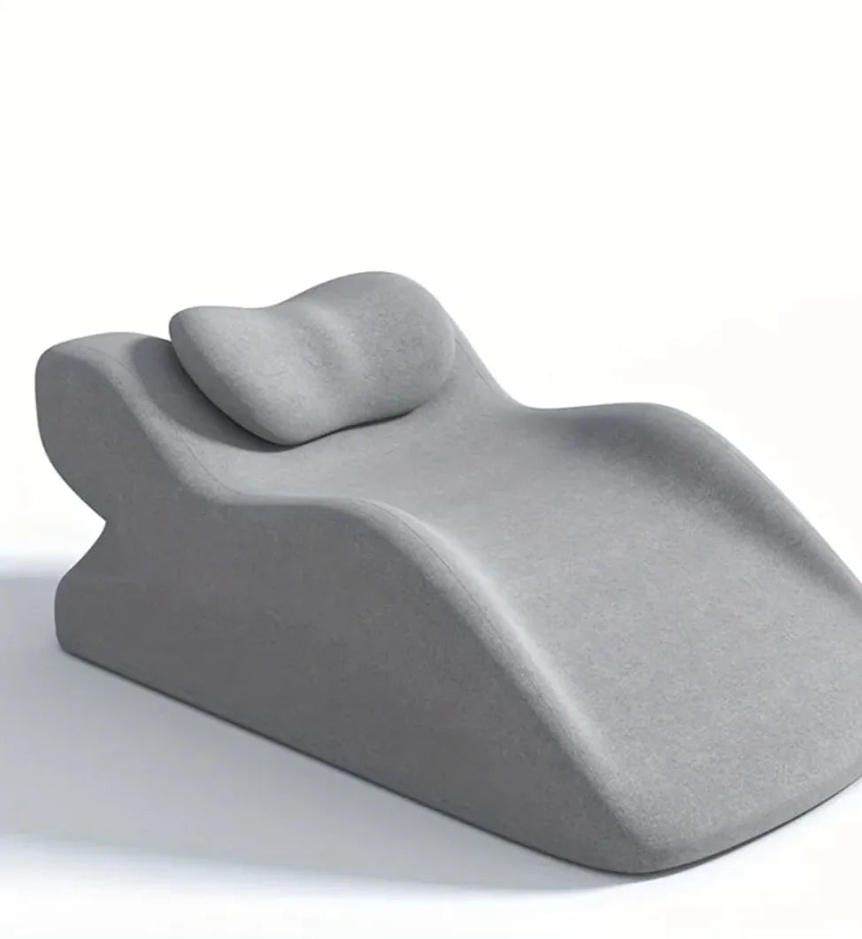 Mahya Stomach Sleeper Pillow in [Grey] – soft ergonomic cushion for prone sleeping and neck support