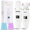 LED Skin Scrubber facial blackhead remover tool in white and gold - USB-C rechargeable skincare device by Mahya